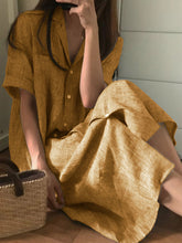 Load image into Gallery viewer, Casual Shirt Striped Short Sleeve Dress
