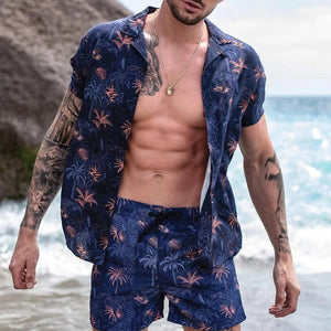 Men Hawaii Style Short Sleeves Two-Piece Sets