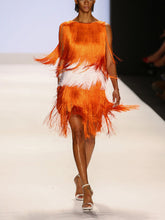 Load image into Gallery viewer, Sleeveless Strapless Fashion Fringed Evening Dress
