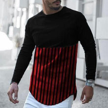 Load image into Gallery viewer, Men&#39;S Casual Color Matching Striped Long-Sleeved T-Shirt
