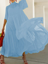 Load image into Gallery viewer, Sexy Solid Color Turtleneck Short Sleeve Dress
