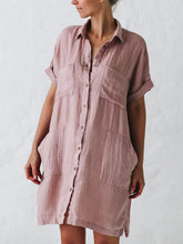 Load image into Gallery viewer, Fashion Shirt Collar Button Dress
