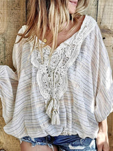 Load image into Gallery viewer, Casual Loose Lace Stitching Long Sleeve Top
