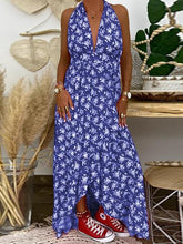 Load image into Gallery viewer, Holiday Fashion Halter Print Dress
