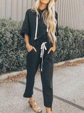 Load image into Gallery viewer, Casual Loose Hooded Top Two-piece Suit
