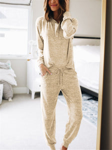 Simple And Comfortable Casual Loose Top Pants Suit