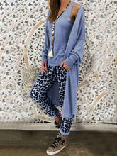 Load image into Gallery viewer, Casual Loose V-Neck Top Leopard-Print Pants Coat Three-Piece Suit

