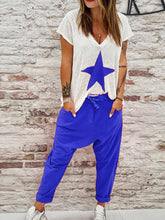 Load image into Gallery viewer, Casual Loose Star Print Short Sleeve Two-piece Suit
