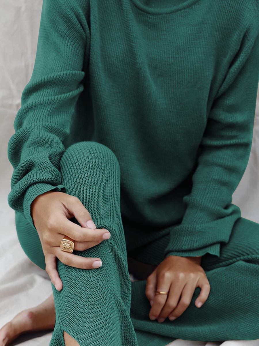 Solid Color Loose Round Neck Long Sleeve Sui