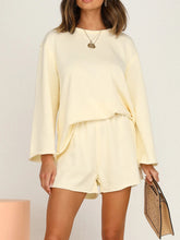 Load image into Gallery viewer, Casual Loose Solid Color Round Neck Long Sleeve Two-piece Suit
