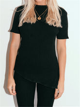 Load image into Gallery viewer, Round Neck Short Sleeve Knitted Loose Suit
