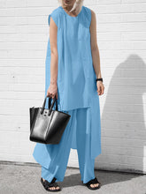 Load image into Gallery viewer, Simple Casual Loose Top Pants Coat Three-Piece Set
