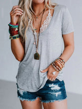 Load image into Gallery viewer, Casual Lace Knitted T-shirt Top
