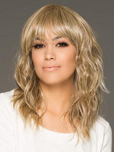 Load image into Gallery viewer, Brown and Blonde Mid-Length Curly Synthetic Wigs
