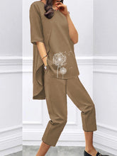 Load image into Gallery viewer, Loose Short Sleeve Casual Printed Seven-piece Two-piece Suit
