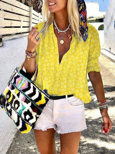 Bohemian Loose Long Sleeve Floral Shirt Top