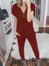 Load image into Gallery viewer, Simple Casual Loose Short Sleeve Top Pants Knitted Suit
