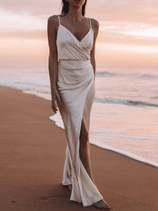Deep V Sling Waist Evening Dress