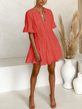 Load image into Gallery viewer, Simple Casual Loose V Neck Mini Dress
