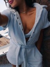 Load image into Gallery viewer, Casual Solid Color Short-sleeved Lapel Jumpsuit
