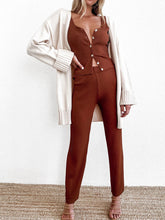 Load image into Gallery viewer, 达不到供应链要求，下架处理。Casual Loose Button Solid Color Two-piece Suit
