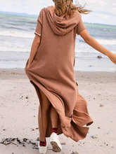 Load image into Gallery viewer, Casual Solid Color Hooded Short Sleeve Dress
