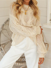 Load image into Gallery viewer, Casual Round Neck Solid Color Long-sleeved Loose Sweater
