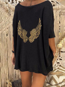 Two Piece Set with Stylish Back Wings Printing