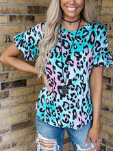 Load image into Gallery viewer, Fashion Casual Leopard Print Round Neck T-shirt
