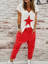 Load image into Gallery viewer, Casual Loose Star Print Short Sleeve Two-piece Suit
