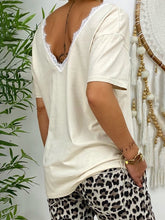 Load image into Gallery viewer, V-neck Lace Top Leopard Pants Casual Suit
