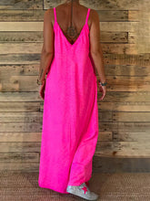 Load image into Gallery viewer, Solid Color Casual Fashion Suspender Dress
