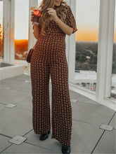 Load image into Gallery viewer, Retro Bohemian Geometric Print Maternity Jumpsuit
