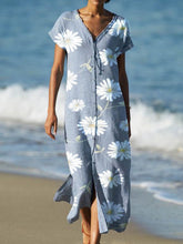 Load image into Gallery viewer, Plus size Floral Printed Casual V Neck Dresses
