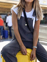 Load image into Gallery viewer, Cotton Blend Casual Overalls Loose Jumpsuit
