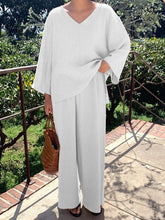 Load image into Gallery viewer, Solid Color V-Neck Long Sleeve Casual Suit
