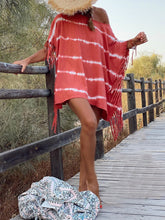 Load image into Gallery viewer, Striped Contrast Fringed Dress
