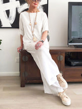 Load image into Gallery viewer, Simple Casual Loose Round Neck Blouse Suit
