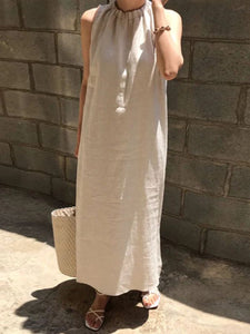 Fashionable Solid Color Sleeveless Casual Dress