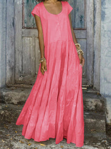 Loose Casual V-Neck Maxi Dress