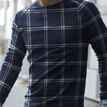 Load image into Gallery viewer, Men&#39;S Casual Round Neck Plaid T-Shirt
