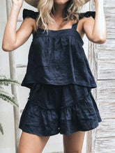Load image into Gallery viewer, Casual Loose Solid Color Sleeveless Top Shorts Two-piece Suit

