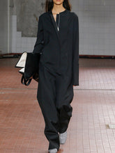 Load image into Gallery viewer, Casual Loose Solid Color Long Sleeve Jumpsuit
