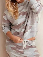 Load image into Gallery viewer, Loose Casual Lounge Top Pants Camouflage Suit
