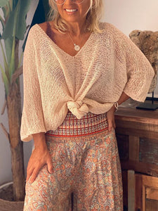 Casual Ethnic Style V-neck Suit