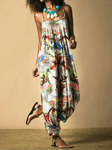 Sling Sleeveless Printed Casual Jumpsuit