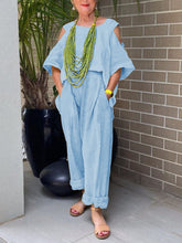 Load image into Gallery viewer, Fashionable Simple Casual Loose Top Pants Suit
