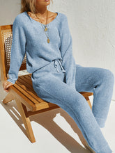 Load image into Gallery viewer, Simple Casual Loose Loungewear Top Pants Knitted Suit
