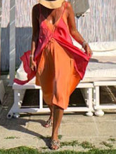 Load image into Gallery viewer, Bohemian  with Suspenders and Contrast Colors Dress
