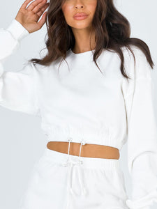 Round Neck Solid Color Loose Suit